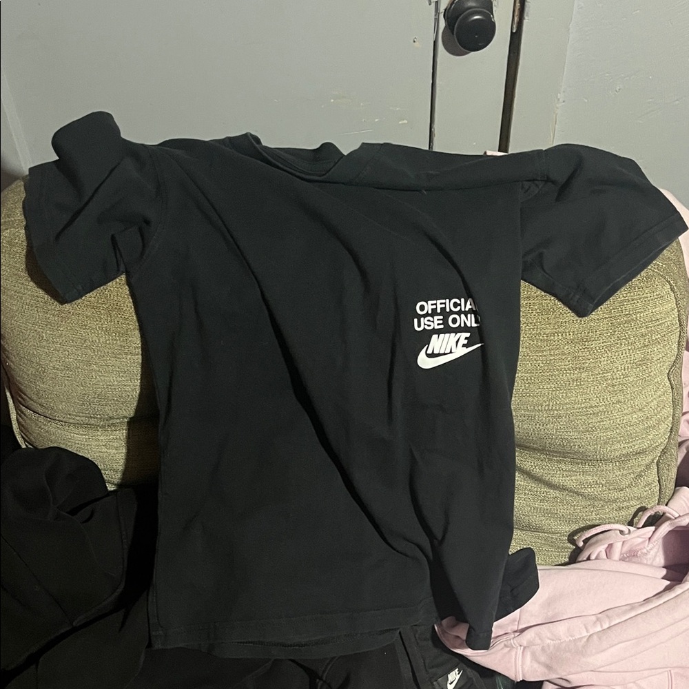 Nike Kids Black Tee with White Logo